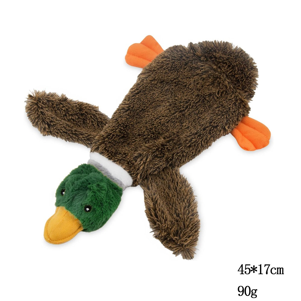 🐶 Best Pet Supplies 2-in-1 Stuffless Squeaky Dog Toy – Wild Duck