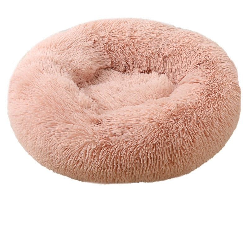 Soft Pet Bed – Calming Round Plush Bed for Cats & Small Dogs