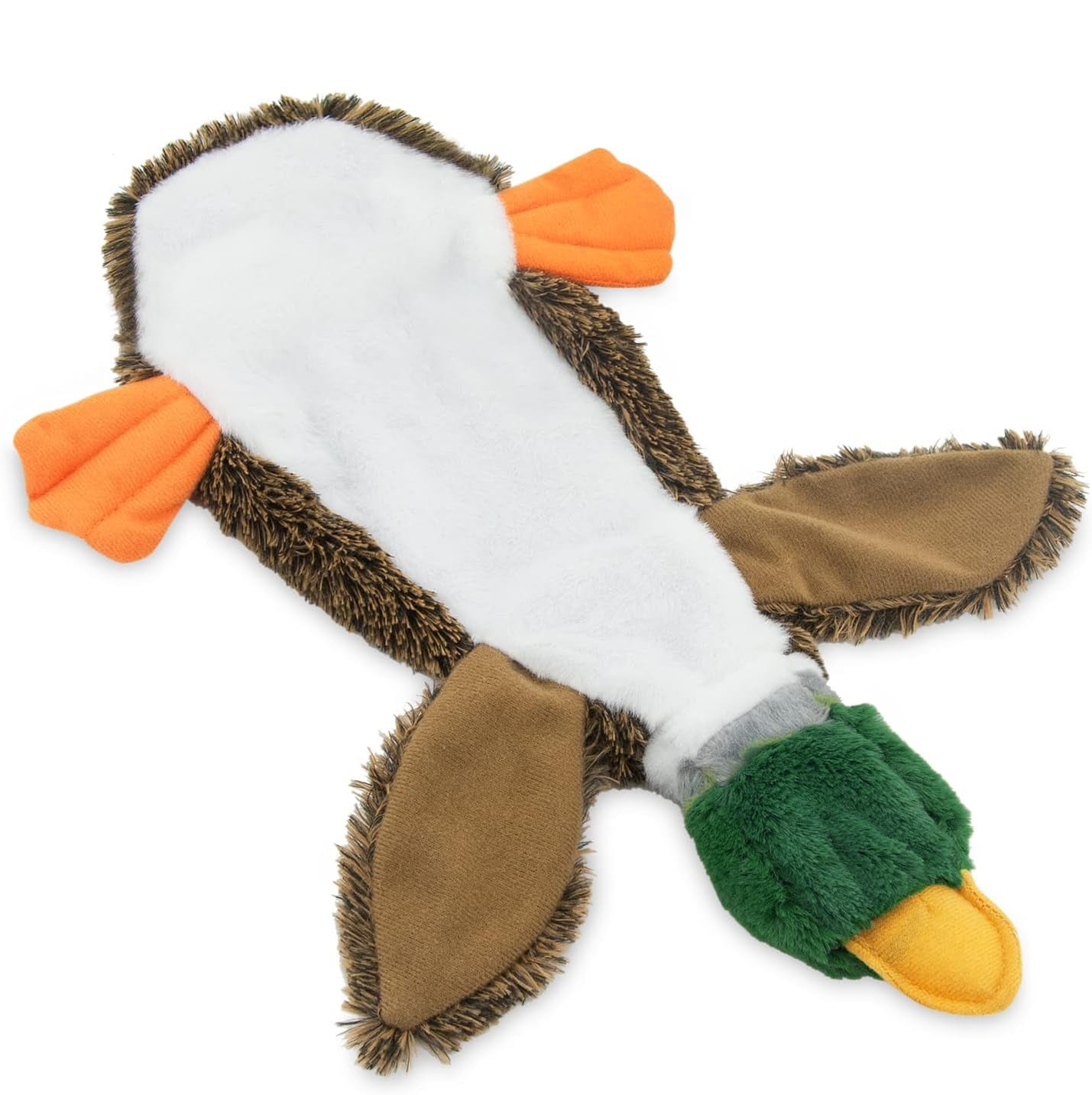 🐶 Best Pet Supplies 2-in-1 Stuffless Squeaky Dog Toy – Wild Duck