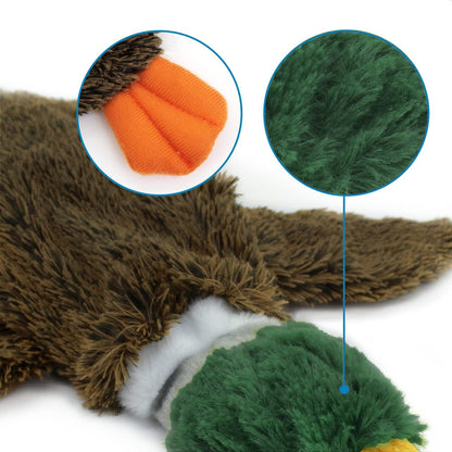 🐶 Best Pet Supplies 2-in-1 Stuffless Squeaky Dog Toy – Wild Duck