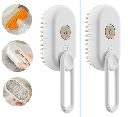 3-in-1 Steam Pet Brush – Electric Grooming Brush for Cats & Dogs with Massage & Hair Removal