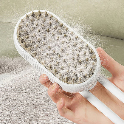 3-in-1 Steam Pet Brush – Electric Grooming Brush for Cats & Dogs with Massage & Hair Removal